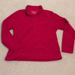 Tek Gear Red Fleece Pullover Quarter Zip Fleece Large